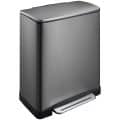 E-Cube Recycle Step Bin 28+18L Black Steel