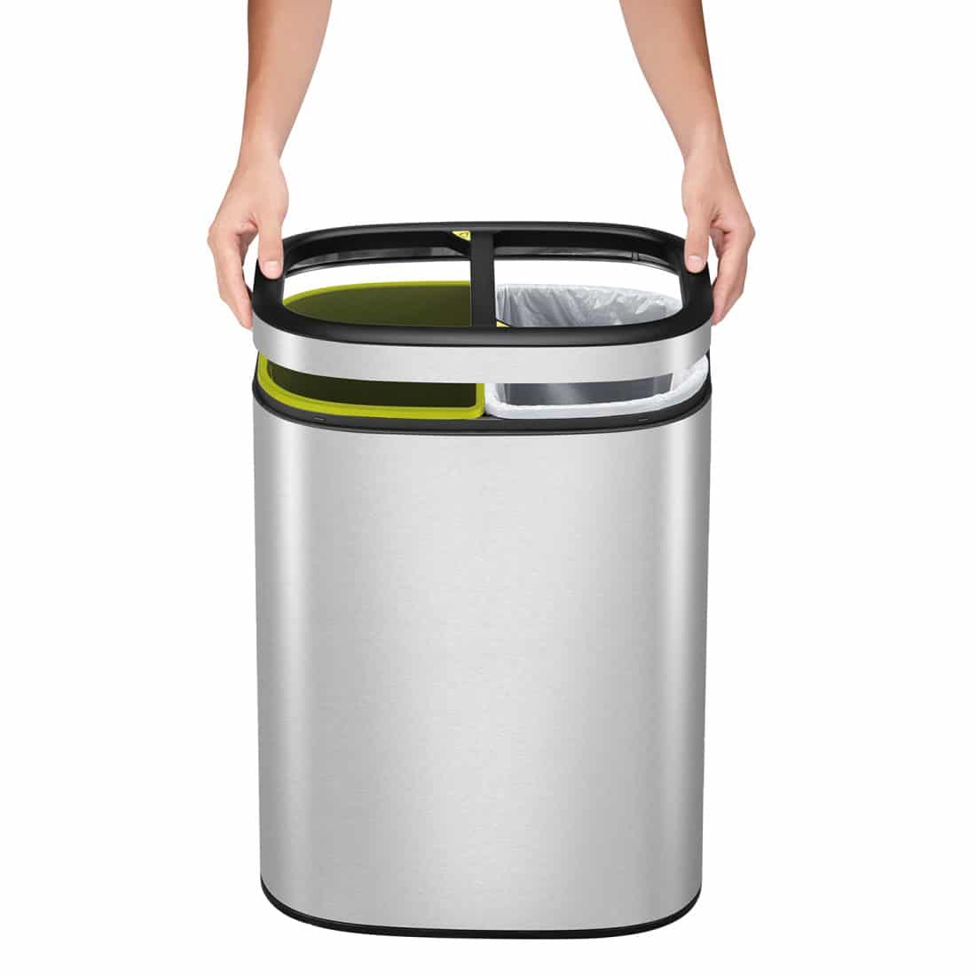 OLI-Cube Recycle Trash Bin open top 10+10L Matt s/s