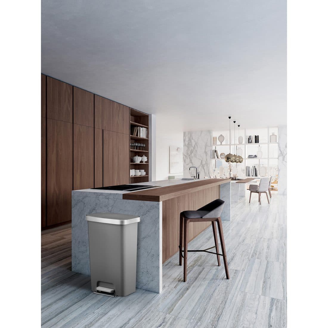 Hana Step Bin 45l Grey