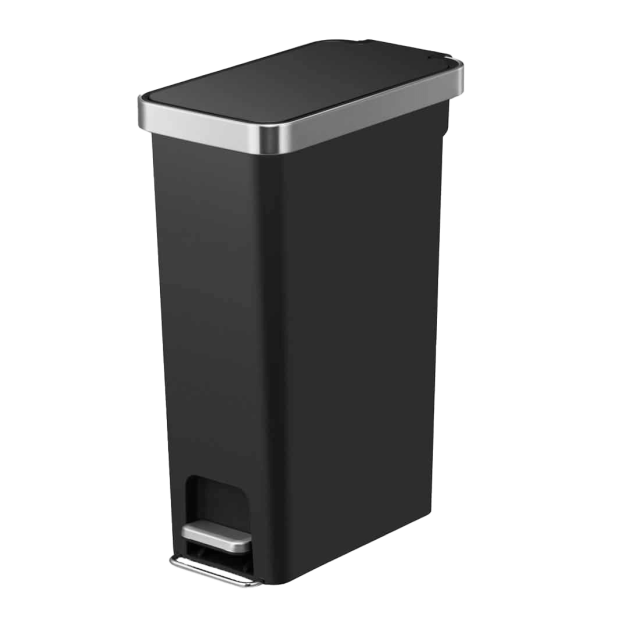 Hana Slim Step Bin 40L Black
